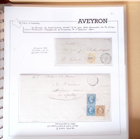 Lettres de l'Aveyron Pont de Salars à Viviez. 69 lettres