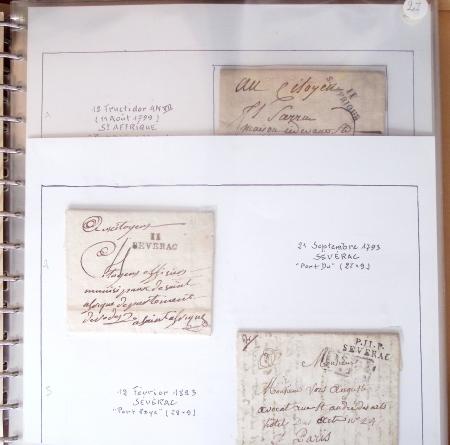 AVEYRON : 67 lettres sans timbres avec marques postales