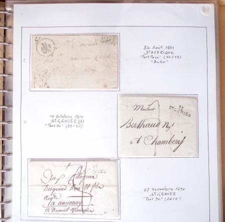 AVEYRON : 67 lettres sans timbres avec marques postales