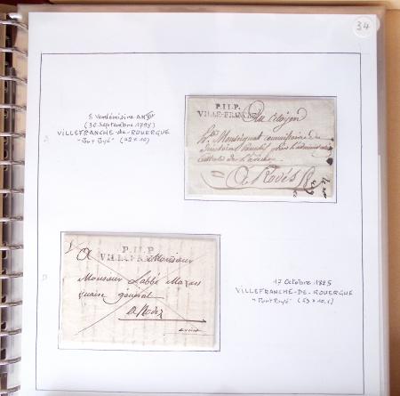 AVEYRON : 67 lettres sans timbres avec marques postales