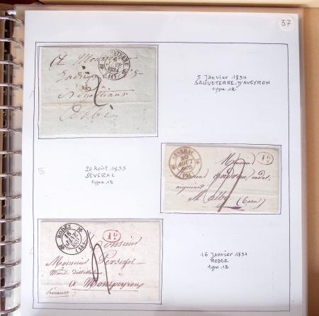 AVEYRON : 67 lettres sans timbres avec marques postales