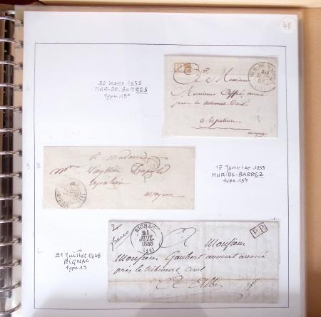 AVEYRON : 67 lettres sans timbres avec marques postales