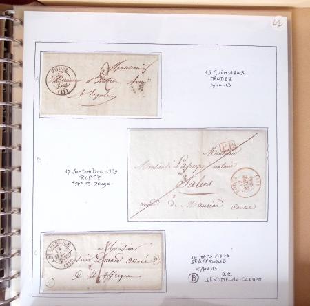 AVEYRON : 67 lettres sans timbres avec marques postales