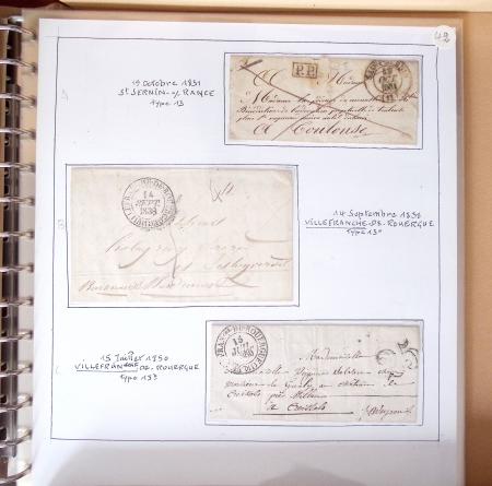 AVEYRON : 67 lettres sans timbres avec marques postales