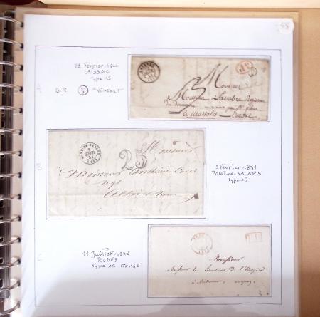 AVEYRON : 67 lettres sans timbres avec marques postales