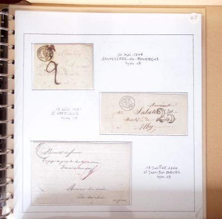 AVEYRON : 67 lettres sans timbres avec marques postales