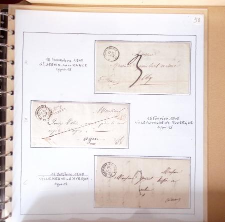 AVEYRON : 67 lettres sans timbres avec marques postales