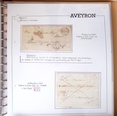 AVEYRON : Collection de 55 cursives (Asprières à Marcillac)