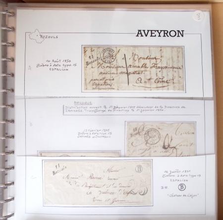 AVEYRON : Collection de 55 cursives (Asprières à Marcillac)