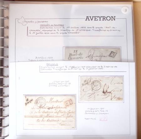AVEYRON : Collection de 55 cursives (Asprières à Marcillac)