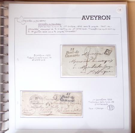 AVEYRON : Collection de 55 cursives (Asprières à Marcillac)