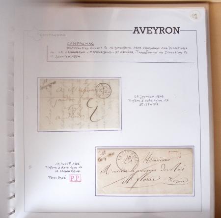 AVEYRON : Collection de 55 cursives (Asprières à Marcillac)