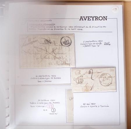 AVEYRON : Collection de 55 cursives (Asprières à Marcillac)