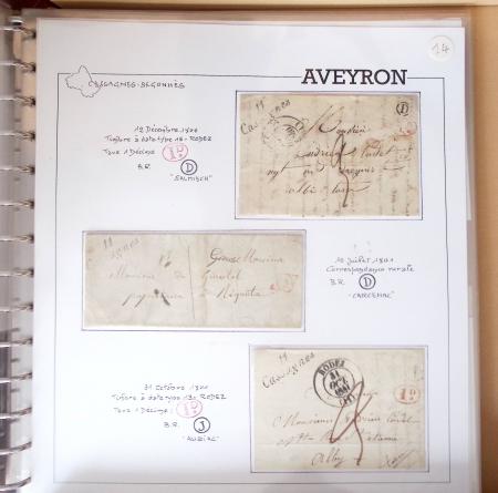 AVEYRON : Collection de 55 cursives (Asprières à Marcillac)