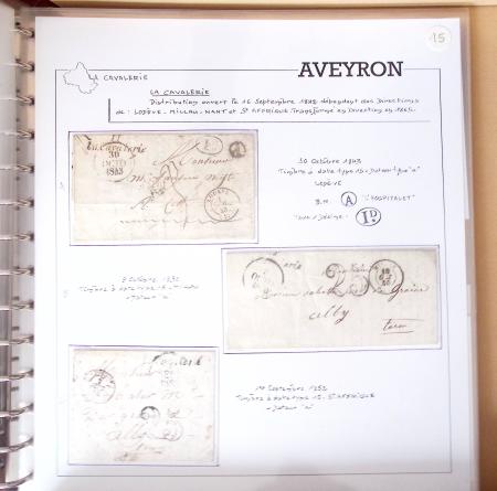 AVEYRON : Collection de 55 cursives (Asprières à Marcillac)