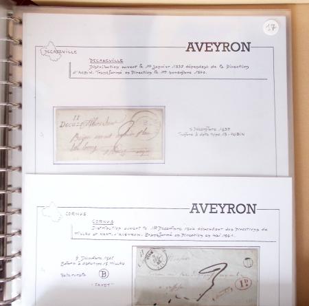 AVEYRON : Collection de 55 cursives (Asprières à Marcillac)
