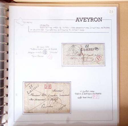 AVEYRON : Collection de 55 cursives (Asprières à Marcillac)