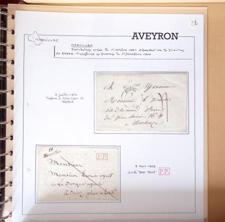 AVEYRON : Collection de 55 cursives (Asprières à Marcillac)