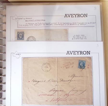 AVEYRON : Collection de 75 lettres affranchies OBL