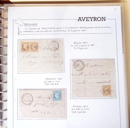 AVEYRON : Collection de 75 lettres affranchies OBL