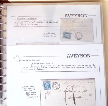 AVEYRON : Collection de 75 lettres affranchies OBL