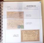 AVEYRON : Collection de 75 lettres affranchies OBL