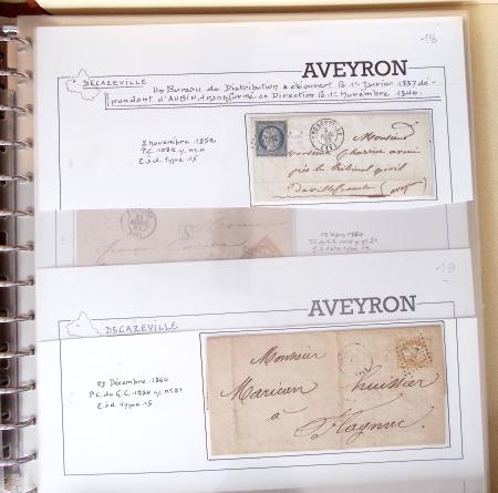 AVEYRON : Collection de 75 lettres affranchies OBL