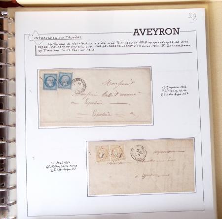 AVEYRON : Collection de 75 lettres affranchies OBL