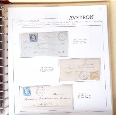 AVEYRON : Collection de 75 lettres affranchies OBL