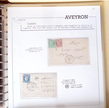 AVEYRON : Collection de 75 lettres affranchies OBL