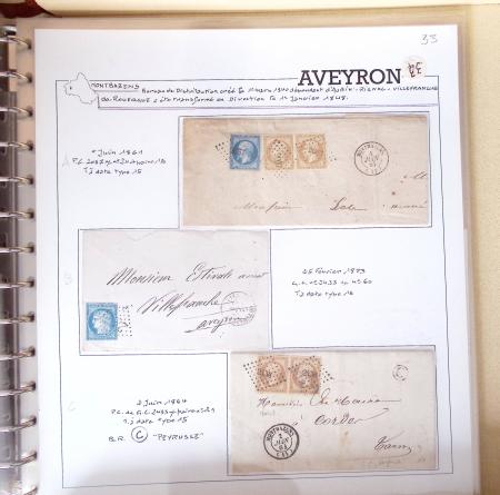 AVEYRON : Collection de 75 lettres affranchies OBL