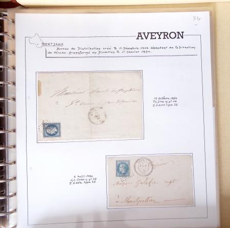 AVEYRON : Collection de 75 lettres affranchies OBL