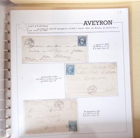 AVEYRON : Collection de 75 lettres affranchies OBL
