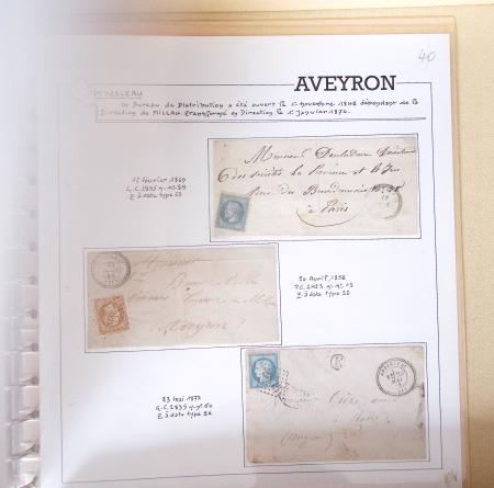 AVEYRON : Collection de 75 lettres affranchies OBL
