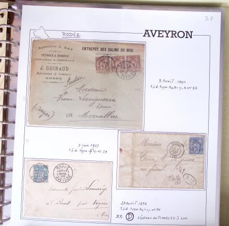 AVEYRON : Collection de lettres de l'Aveyron AFF au