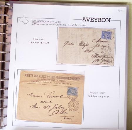 AVEYRON : Collection de lettres de l'Aveyron AFF au