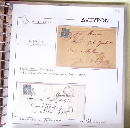 AVEYRON : Collection de lettres de l'Aveyron AFF au