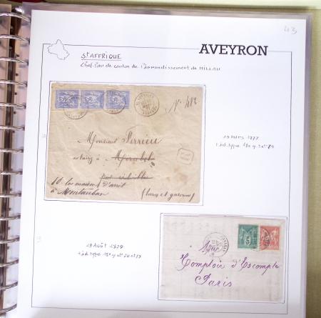AVEYRON : Collection de lettres de l'Aveyron AFF au