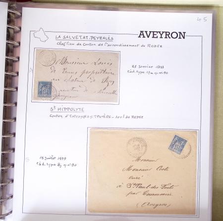 AVEYRON : Collection de lettres de l'Aveyron AFF au