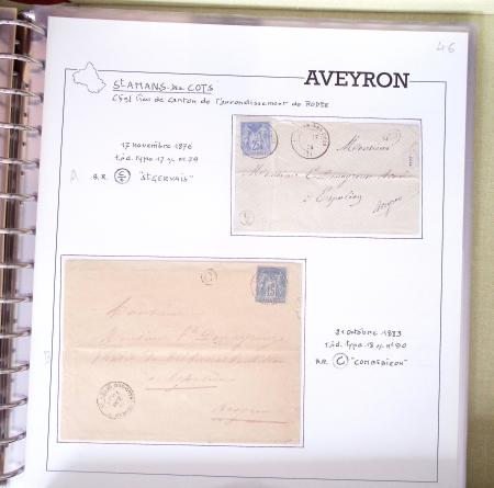 AVEYRON : Collection de lettres de l'Aveyron AFF au