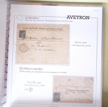 AVEYRON : Collection de lettres de l'Aveyron AFF au