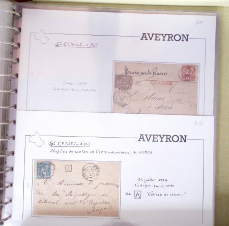 AVEYRON : Collection de lettres de l'Aveyron AFF au
