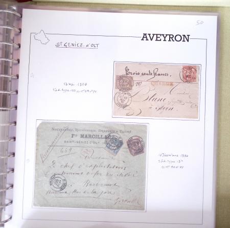 AVEYRON : Collection de lettres de l'Aveyron AFF au