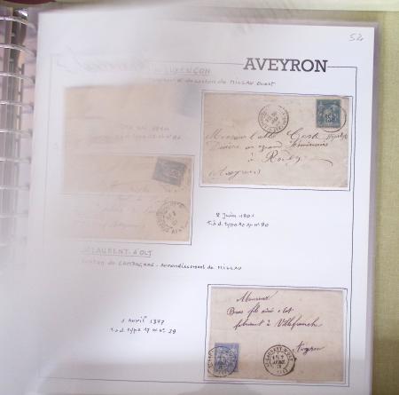 AVEYRON : Collection de lettres de l'Aveyron AFF au