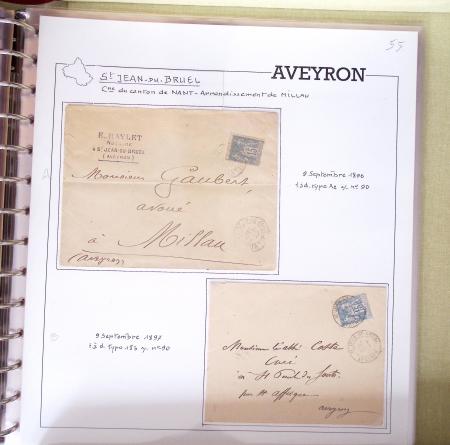 AVEYRON : Collection de lettres de l'Aveyron AFF au