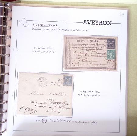 AVEYRON : Collection de lettres de l'Aveyron AFF au