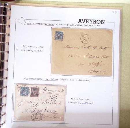 AVEYRON : Collection de lettres de l'Aveyron AFF au