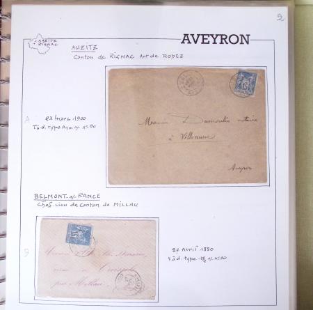 AVEYRON : Collection de lettres de l'Aveyron. 69 plis