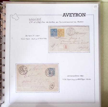 AVEYRON : Collection de lettres de l'Aveyron. 69 plis