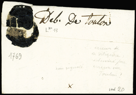 Lettre pour Avignon avec au verso marque manuscrite